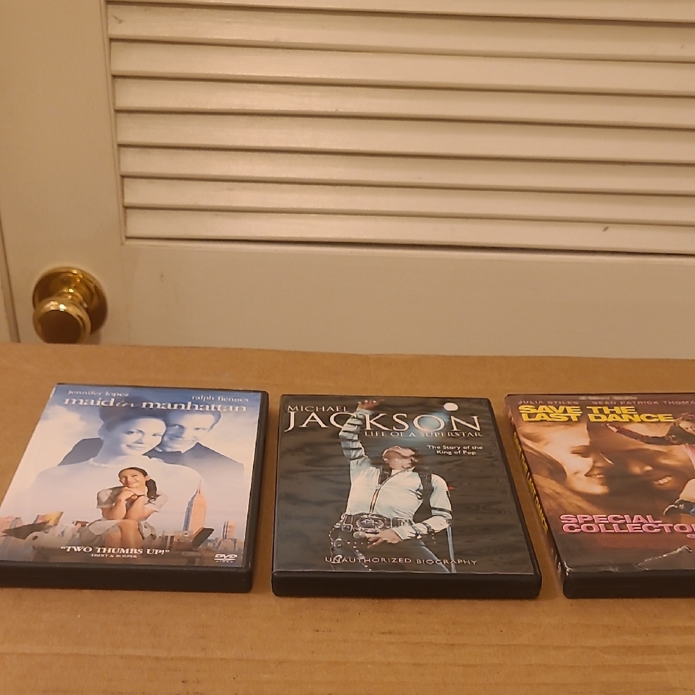 3 DVDs Michael Jackson Life of a S/star, Save the Last Dance,  Maid In Manhattan